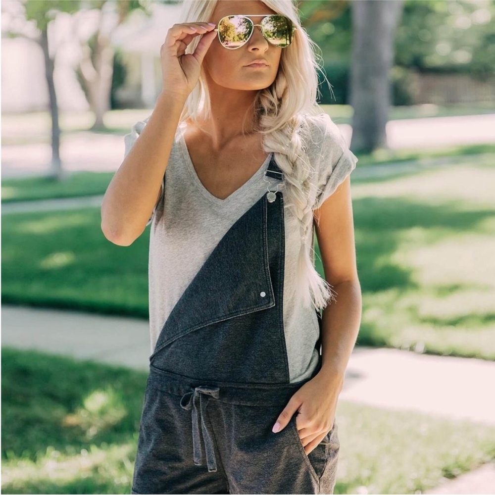 Z Supply Grey Slouch Overalls Medium